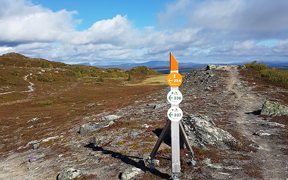 Bild på en stig högt beläget på fjället.