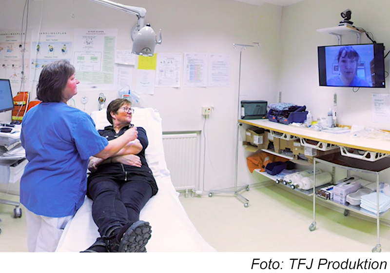 Digitalt möte mellan patient och läkare på distans Foto: TFJ Produktion