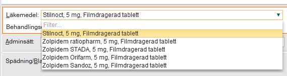 Utbyte i läkemedelsmodulen